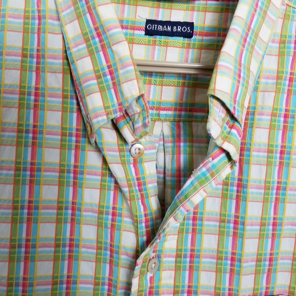 Gitman Brothers Vintage Mens Madras Plaid Shirt - Picture 2 of 8